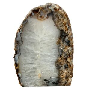 Natural Geode Slice Rock Tea Candle Holder EUC